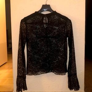 Black Floral Lace Top